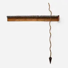Steven Tucker, Untitled, wood, granite, iron, dried grass
