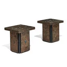 Marvin Arenson, side storage tables, pair