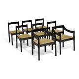 Carimate dining chairs, set of eight by Vico Magistretti, sold Feb 2022