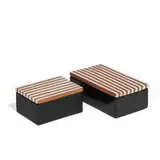 Ugo Zaccagnini, striped lidded boxes, pair, Italy