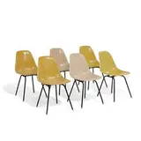 Charles and Ray Eames, DSX side shell dining chairs, set of six