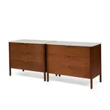 Florence Knoll and Richard Schultz, dressers, pair, and full headboard