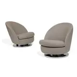 swivel lounge chairs, pair by Milo Baughman, sold Feb 2022