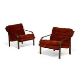 lounge chairs, pair by Milo Baughman, sold Feb 2022