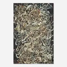 Finite B by Edward Renouf, 1974, oil on Masonite, sold Oct 2019