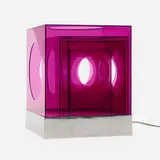Op Art, table lamp, c. 1975, acrylic, chrome-plated steel