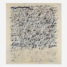 George Deem, Blue Paragraph, 1962, oil on canvas