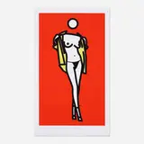 Woman Taking Off Man's Shirt 5 by Julian Opie, 2003, screenprint on paper, sold Oct 2019