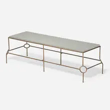 John Duff, bench, bronze, steel and blue stone