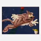 Kathy Calderwood, Skinned Cat, 1974, acrylic on Masonite