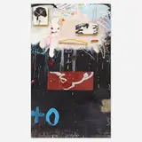 James Havard, Fallen Eagle, 1984, acrylic and collage on paper mounted to aluminum