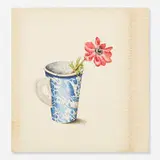 Paper Cup with Anemone by Dalia Ramanauskas, c. 1969, watercolor on paper, sold Oct 2019