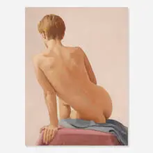 Ron Schwerin, Study for Nude Back: D.L., 2001, oil on paper mounted to wood
