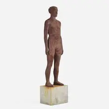 Full Figure No. II (Athlete) by Diana Moore, 1995, carbon steel on aluminum base, sold Oct 2019