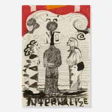 Bill Adams, Internalyze, c. 2005, ink, gouache and tape on paper