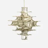 Max Sauze, chandelier, c. 1970, aluminum, zinc-plated steel