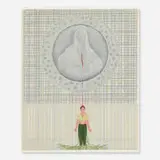 Ambreen Butt, Untitled (from the Farewell series), 2001, photograph, collage, watercolor, gouache and stitching on mylar