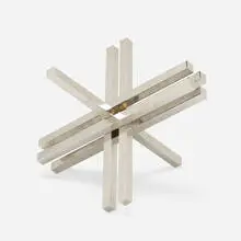 Max Bill, Doublement, 1969, chrome-plated brass