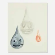 Tony Ousler, Untitled, 2003, acrylic, ballpoint pen and graphite on paper