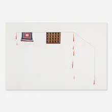 Sterling Ruby, Untitled (Craft Geometry Study #3), 2005, collaged inkjet print and nail polish on paper