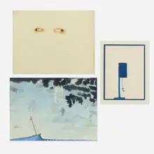 David Scher, collection of three works, watercolor and ink on paper