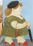 Fernando Botero, Walking Woman in Profile, 1983, Öl auf Leinwand