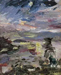 Lovis Corinth, Walchensee, Mondnacht, 1924, Öl auf Holz