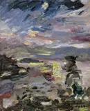 Lovis Corinth, Walchensee, Mondnacht, 1924, Öl auf Holz