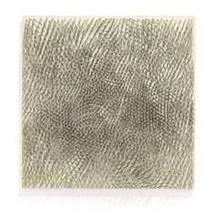Günther Uecker, Bewegtes Feld, 1971, Nägel und weißer Kunstharz auf Leinwand auf Holz