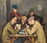 Karl Hofer, Kartenspieler, 1924, Öl auf Leinwand