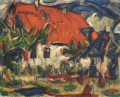 Christian Rohlfs, Haus in Soest, 1916, Tempera auf Leinwand
