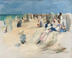 Max Liebermann, Am Strand von Noordwijk, 1908, Öl auf Leinwand