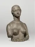 Wilhelm Lehmbruck, Frauenbüste (Büste Frau L.), 1910, Grauer Steinguß. Höhe: 81 cm (31 ⅞ in.)