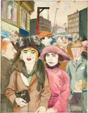 Rudolf Schlichter, Hausvogteiplatz, 1926, Aquarell über Bleistift und Deckweiß auf Papier