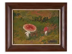 Toadstools by Jaroslav Panuška, First half of 20th century, Oil on cardboard, sold Oct 2022