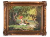 Josef Jiri Kamenicky, Bathing, First half of 20th century, Oil on cardboard