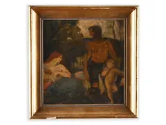 Richard Wiesner, In the Garden, 1970s, Oil on plywood