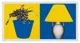 Plant and Lamp (B+Y; Y+B) by John Baldessari, 1998, 3-color lithograph on torn Coventry Vellum paper, sold Oct 2020