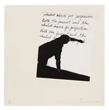 Jonathan Borofsky, It's About Control (from Artists for Obama), 2012, 3-color screenprint with blind embossment on paper