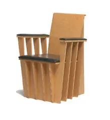 Joel Stearns, Cardboard Chair, c. 1990, Laminated corrugated cardboard and vinyl
