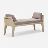 Mattaliano, Fente bench, c. 2020, lacquered oak, upholstery