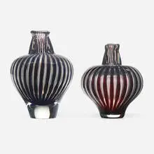 Edvin Öhrström, Ariel vases, set of two, 1950, 1962, hand-blown glass