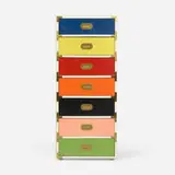 Schoolfield Industries, Swingers Collection cabinet, c. 1970, lacquered wood, laminate, brass