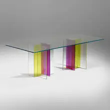 René Bouchara, Diapo dining table, clear and colored glass