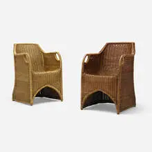 Richard Riemerschmid, Armchairs, set of two, c. 1905, rattan