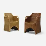 Richard Riemerschmid, Armchairs, set of two, c. 1905, rattan