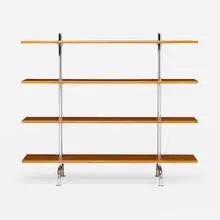 Marcel Breuer, Bookshelf, oak, chrome-plated steel
