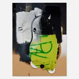 Eric Helvie, Pipe Smoker, 2014, collage and mixed media on canvas