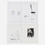 Douglas Kolk, Four works, 1993, ink on Cranes thesis paper; graphite on paper