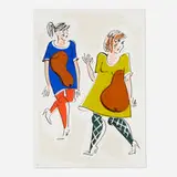 Ella Kruglyanskaya, Pears, 2015, relief print with hand-coloring